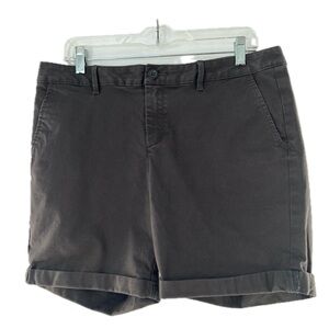 Eddie Bauer Legend Wash Stretch Denim Cuffed Shorts Dark Olive 7" inseam Size 10